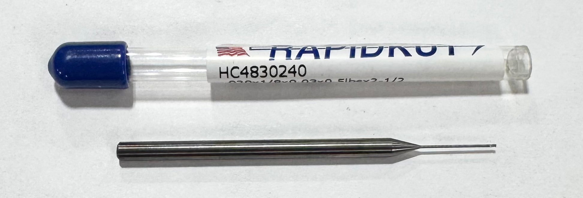 RapidKut .020" Carbide End Mill (.500" Reach) 3 Flute USA Made