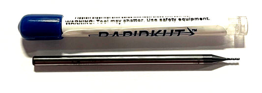 RapidKut .025" Miniature Carbide End Mill AlTiN Coated 3 Flute 30Â° Helix USA