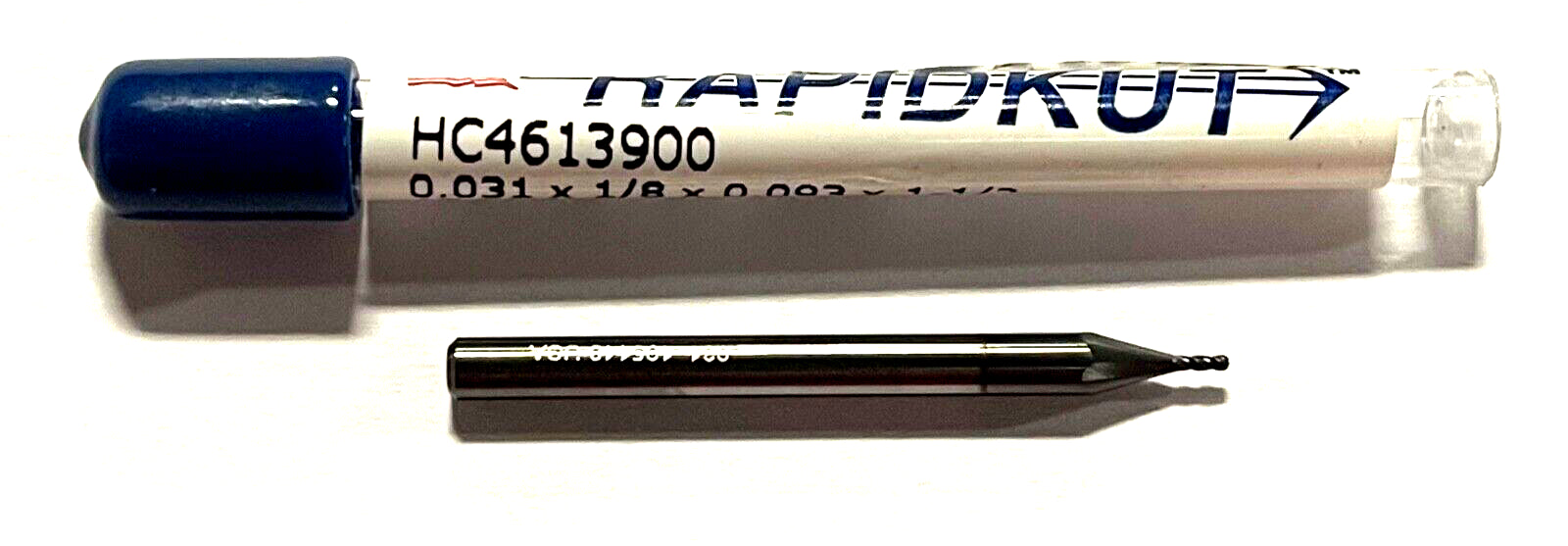 RapidKut .031" Miniature Carbide Ball End Mill Diamond Coated 4 Flute 30Â° Helix