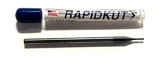 RapidKut .035" Carbide End Mill AlTiN Coated 3FL 30Â° Helix Miniature End Mill
