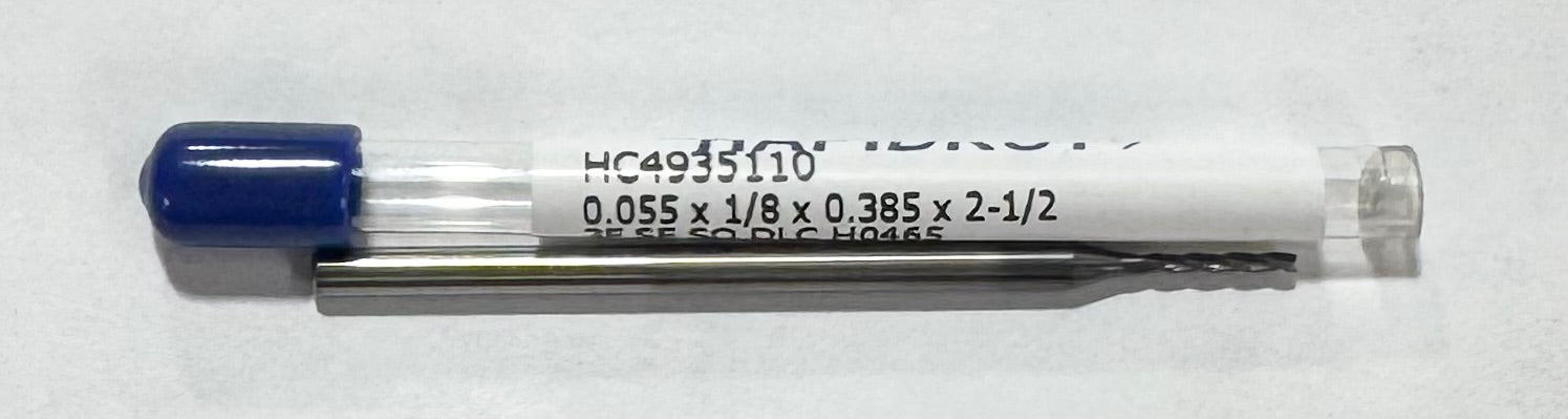RapidKut .055" Carbide End Mill 3 Flute Long Length DLC Coated