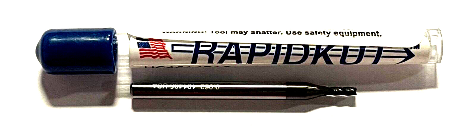 RapidKut .062" Miniature Carbide End Mill Diamond Coated 4 Flute 30Â° Helix USA