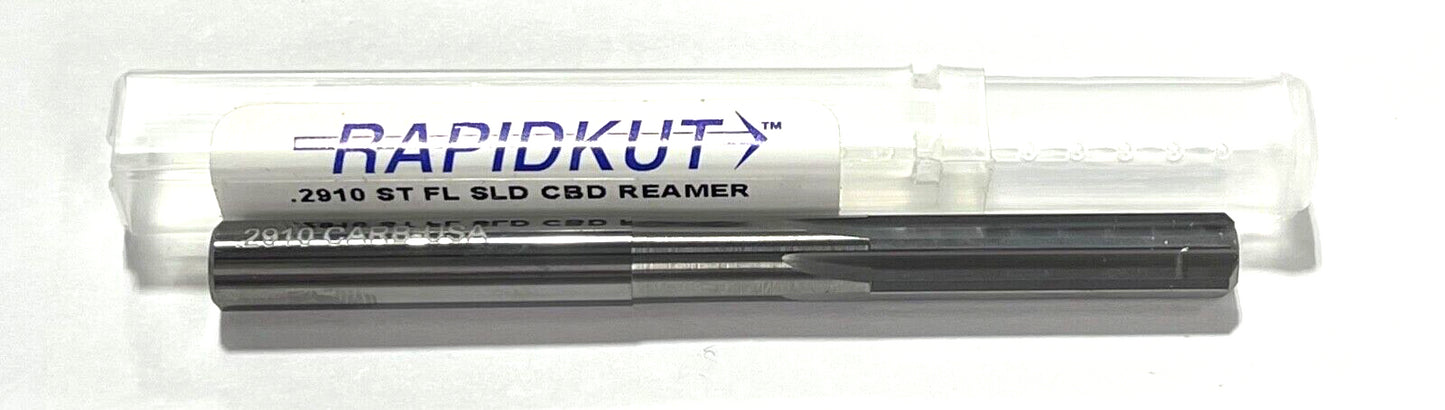 RapidKut .2910 Solid Carbide Chucking Reamer Straight Flute USA Made