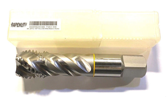 Rapidkut 1-3/8"-6 Tap HSS Spiral Flute Yellow Band High Performance Tap H4