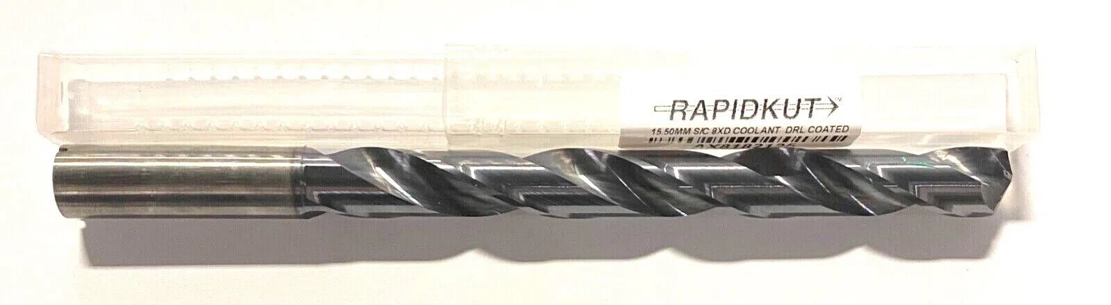 Rapidkut 15.5mm Solid Carbide Drill TiAlN Coolant Thru 8xD 140° 2 Flute USA Made