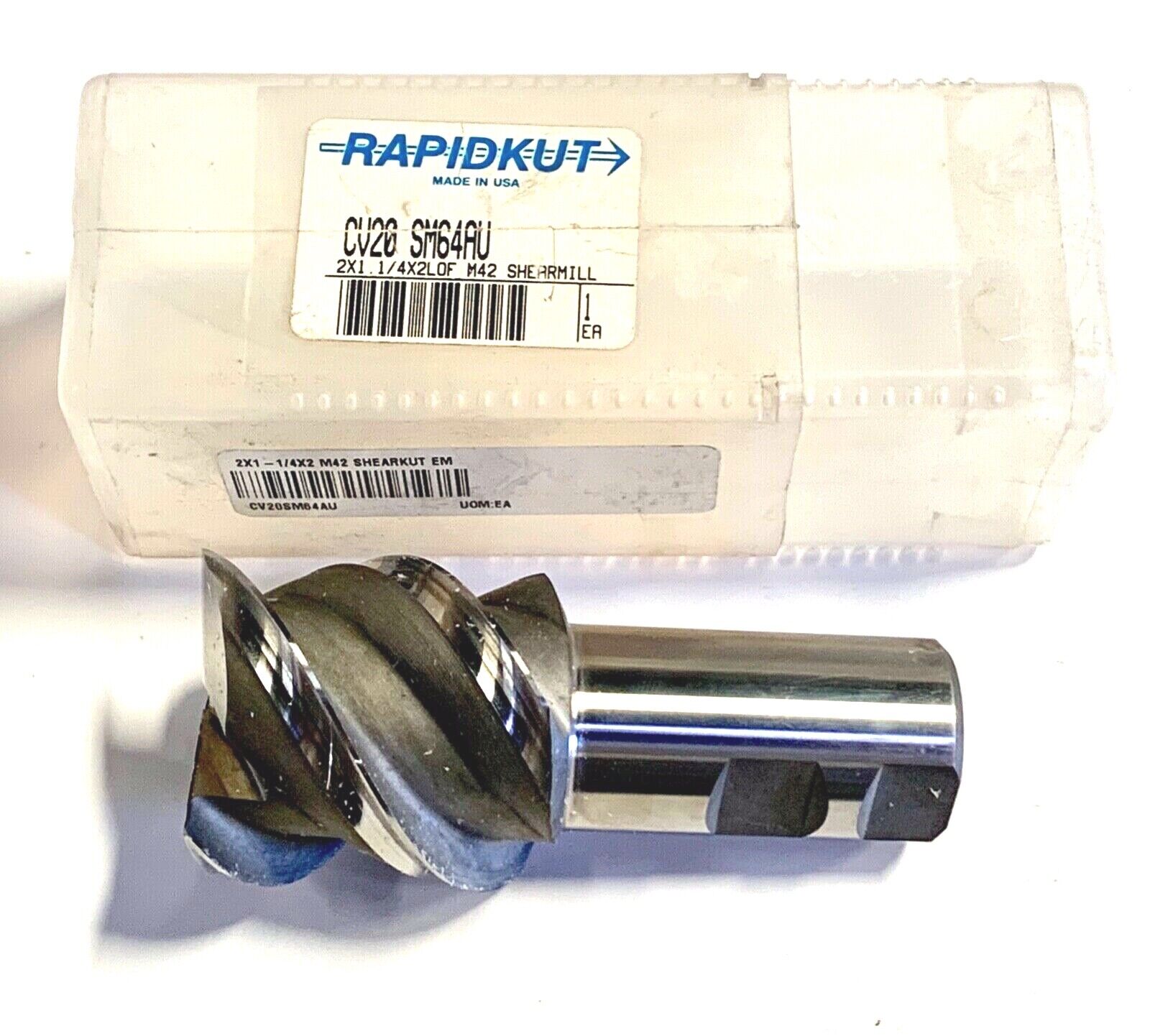 Rapidkut 2" Cobalt End Mill M42 Shear Cut High Spiral 60 Deg 3 Flute USA Made
