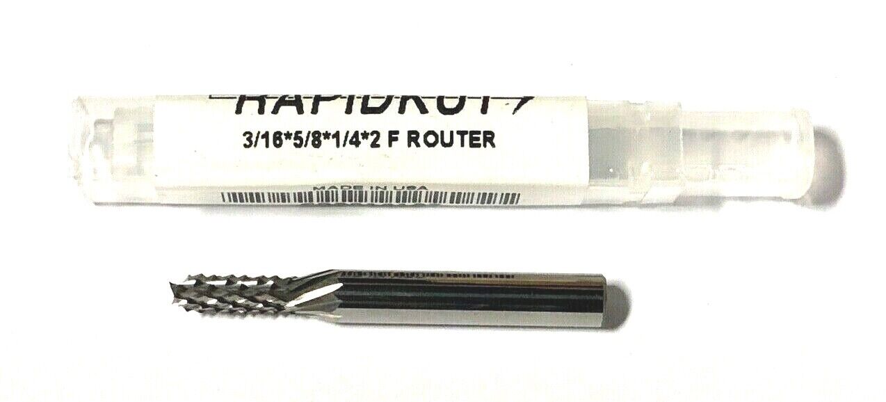 Rapidkut 3/16" Solid Carbide Router Fishtail Style USA Made