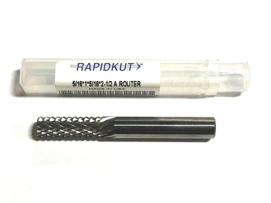Rapidkut 5/16" Solid Carbide Router Bit No End Cut USA Made