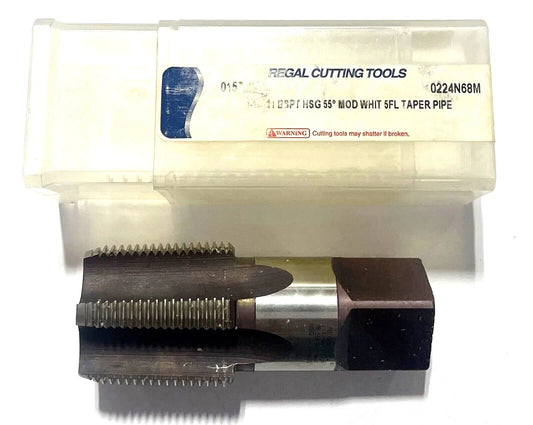 Regal 1-1/4"-11 BSPT Pipe Tap HSS British Taper Pipe 55Â° Whitworth Thread 5FL