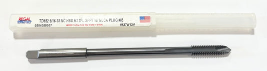Regal 5/16"-18 HSS 6" Extension Tap Spiral Point Plug Tap 2 Flute Necked H3