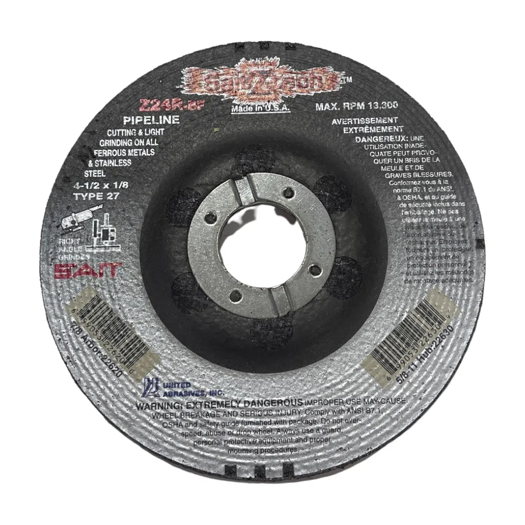 SAIT Z-Tech 4-1/2" x 1/8" x 7/8" Cut Off Wheel Zirconium 24 Grit T27 10 Pack