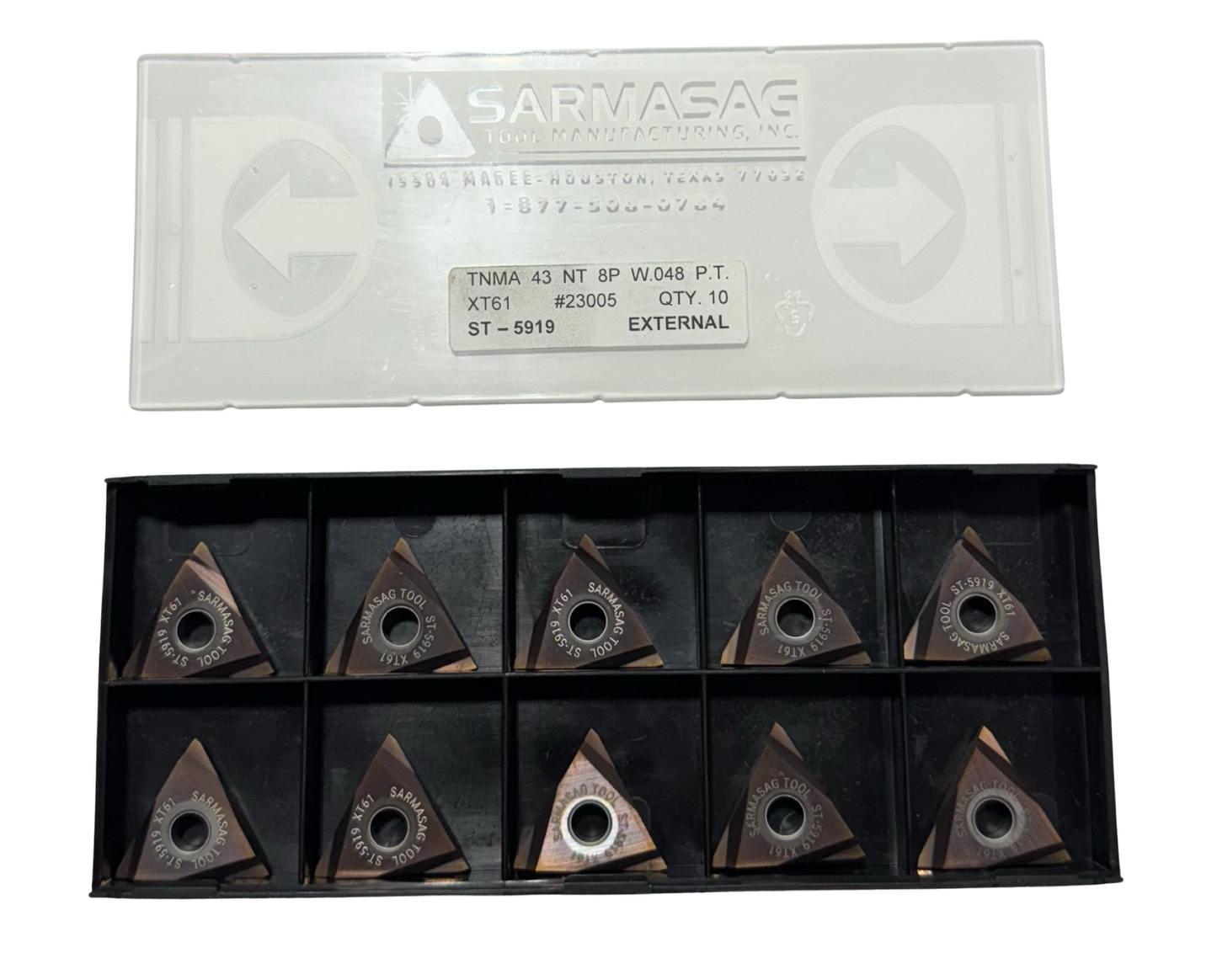 SARMASAG Carbide Insert TNMA 43 NT 8P W.048 P.T. XT61 Threading Inserts 10 Pack