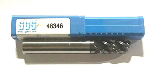 SGS 12mm Carbide Ball End Mill TA Coating 4 Flute USA Made 46346