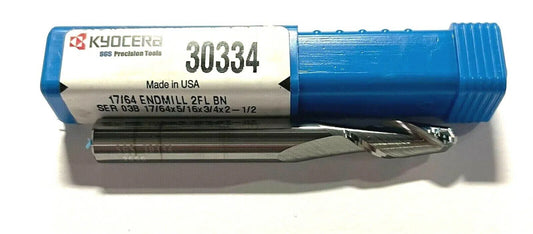 SGS 17/64" Carbide End Mill Ball Nosed 30Â° Helix 2 Flute USA Made 30334