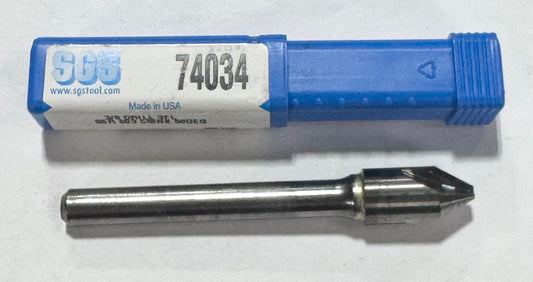 SGS 3/8" Solid Carbide Countersink 3 Flute, 60 Deg, 1/4" Shank USA Made