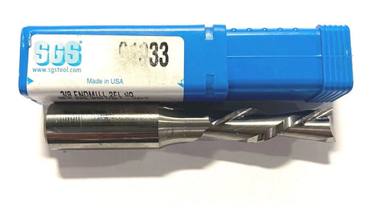 SGS 3/8" Solid Carbide Router Down Cut 2 Flute USA Made 91033