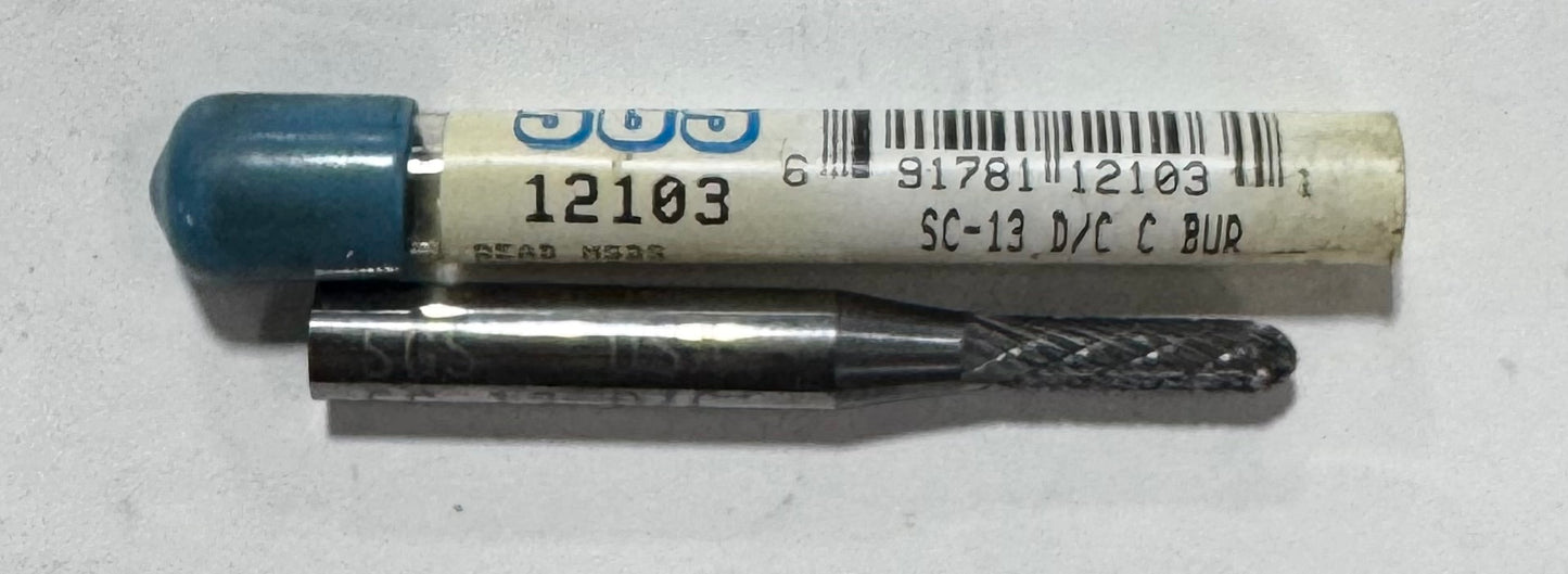 SGS 5/32" Carbide Burr SC-13, Cylindrical, Radius End, Double Cut