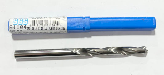 SGS 7.6mm Solid Carbide Drill Jobber Length 2 Flute 118° USA Made