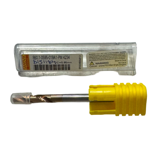 Sandvik 5.95mm Solid Carbide Drill 147° Screw Machine Length PVD TiAlN