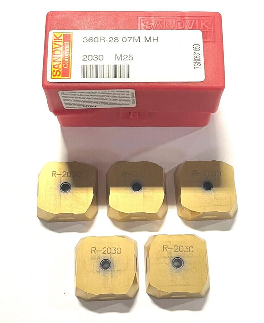 Sandvik CoroMill 360 Carbide Milling Inserts 360R-28 07M-MH Grade 2030 5 Pack