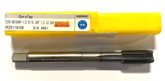 Sandvik CoroTap 1/2-20NF Cobalt Spiral Point Tap TiCN Coated 3BX 4 Flute