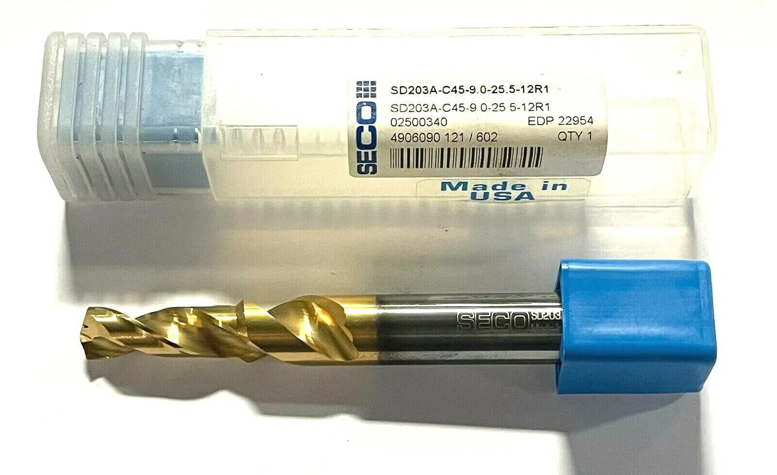 Seco 9/64" 0.354 Solid Carbide Step Drill PVD Coated Coolant Thru USA Made