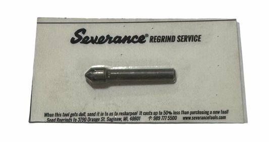 Severance 1/4" Carbide Countersink 6 Flute 90 Deg 3/16" Shank USA