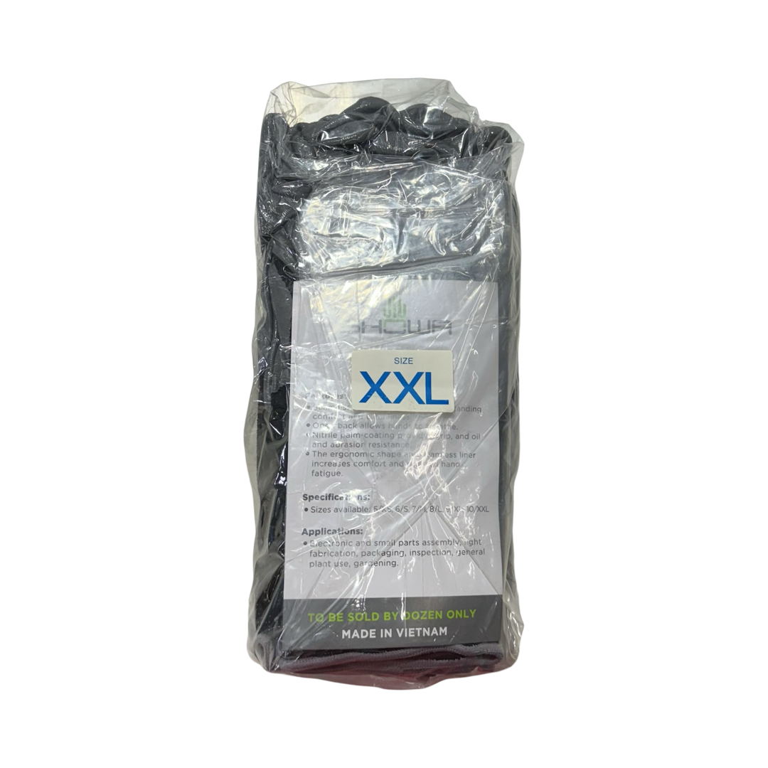 Showa Nitrile Coated Palm Dipped Safety Gloves 13 Gauge Size XXL 1 Dozen