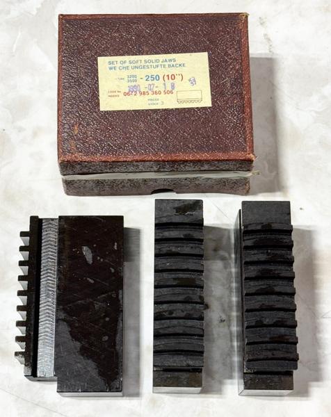 Soft Solid Jaw Set 250mm (10") For Self-Centering Lathe Chucks 3 Jaw Set