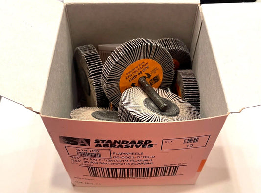 Standard Abrasives 2-1/2" x 1/2" x 1/4" Flap Wheel 80 Grit Aluminum Oxide 10pk