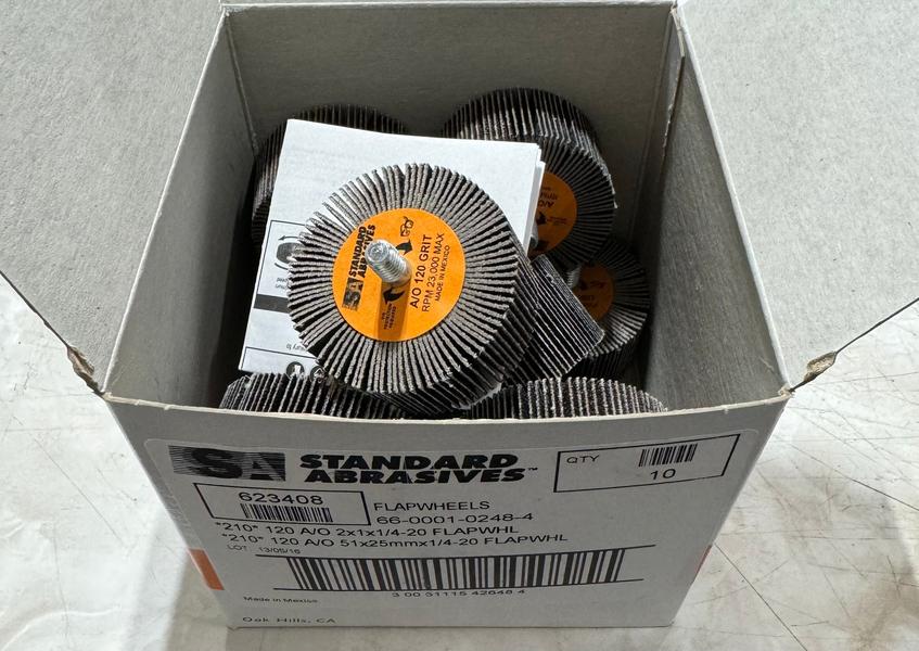Standard Abrasives 2" x 1" x 1/4-20 Small Flap Wheels 120 Grit Aluminum Oxide 10pk