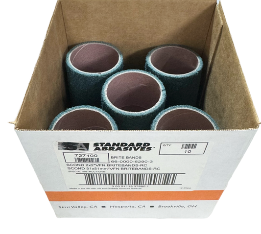 Standard Abrasives 2" x 2" Surface Conditioning Spiral Bands VFN Aluminum Oxide 10pk
