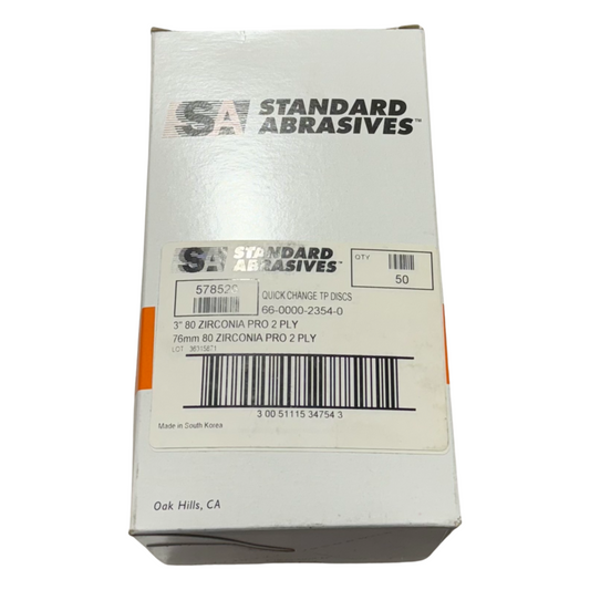 Standard Abrasives 3" Quick Change Sanding Discs 80 Grit Zirconia Type P 50 Pack