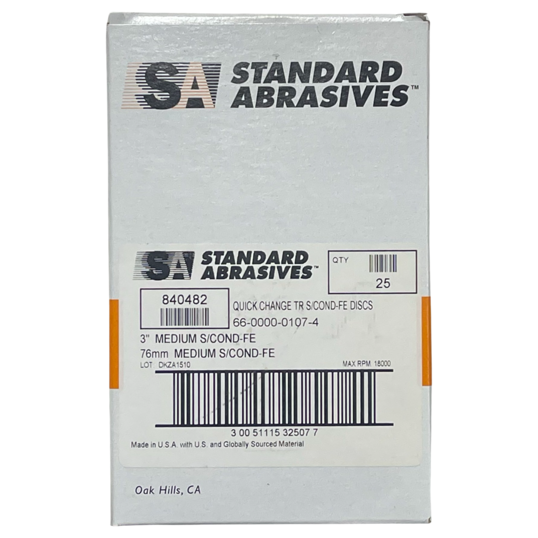 Standard Abrasives 3" Roloc Surface Conditioning Discs Aluminum Oxide Medium 25 Pack