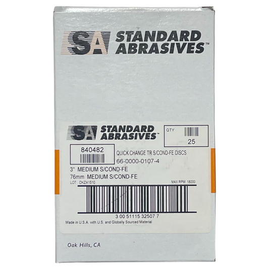 Standard Abrasives 3" Roloc Surface Conditioning Discs Aluminum Oxide Medium 25 Pack