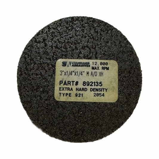 Standard Abrasives 3" x 1/4" x 1/4" Unitized Wheel AO Extra Hard Density
