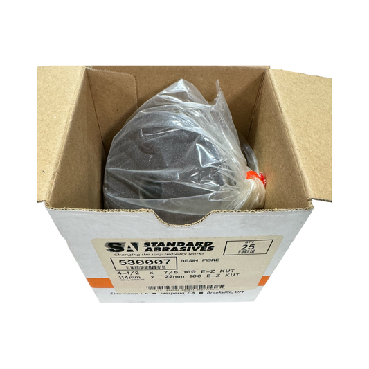 Standard Abrasives 4-1/2" x 7/8" Resin Fiber Disc 100 Grit Aluminum Oxide 25pk