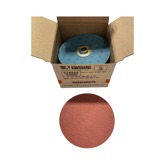 Standard Abrasives 5" Quick Change Sanding Discs Hub Type 80 Grit Ceramic 10 pk