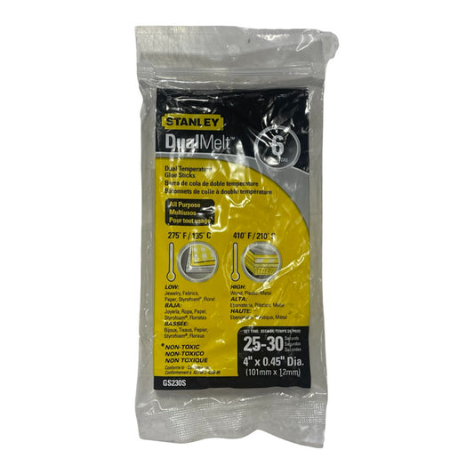 Stanley 4" x 0.45" Dual Temperature Glue Sticks 6 Pack GS230S