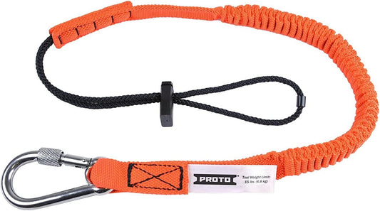 Stanley Proto JLAN15LBSSRP Elastic Lanyard with Screw Gate Carabiner 15-Pound