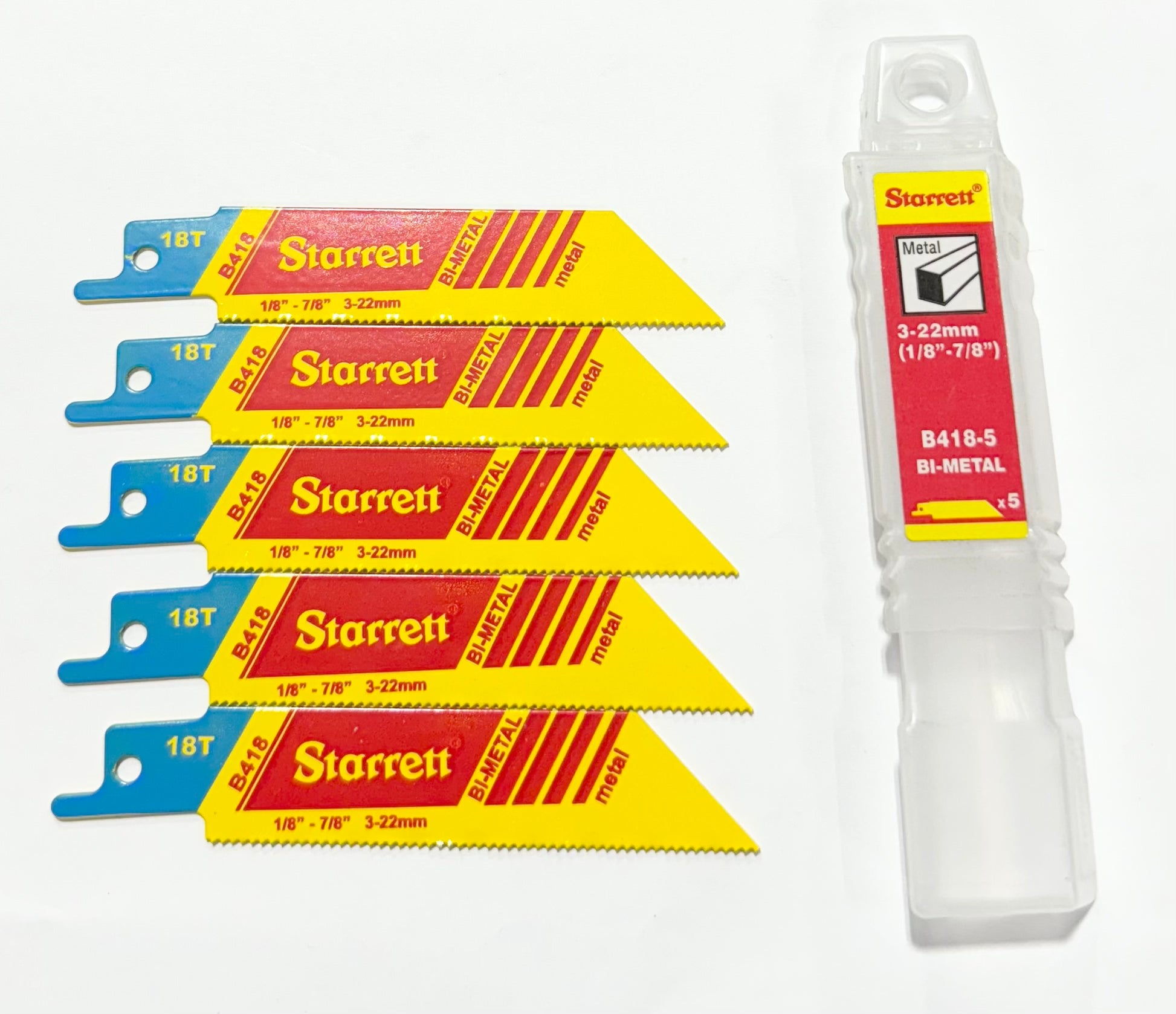 Starrett 4" Bi-Metal Fast Cut Reciprocating Blades 18 TPI 3/4" Width 5 Pack