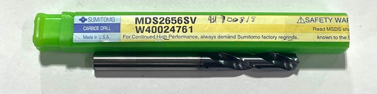 Sumitomo 17/64" Solid Carbide Drill DEX Coating 2 Flute USA Made