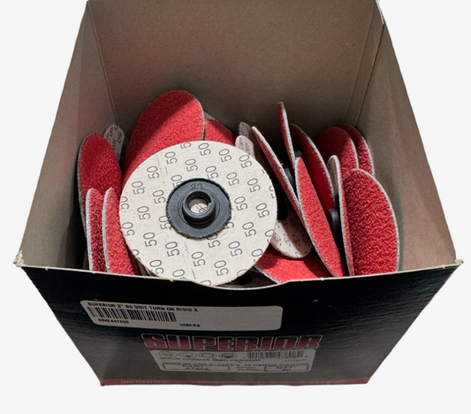 Superior Abrasives 3" Quick Change Sanding Discs Type-S 50 Grit Ceramic 50 Pack
