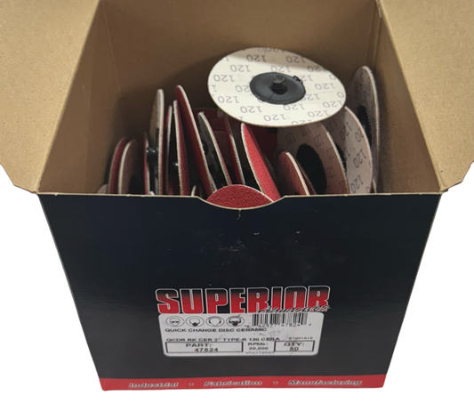 Superior Abrasives 3" Roloc Sanding Disc 120 Grit Ceramic 50 Pack