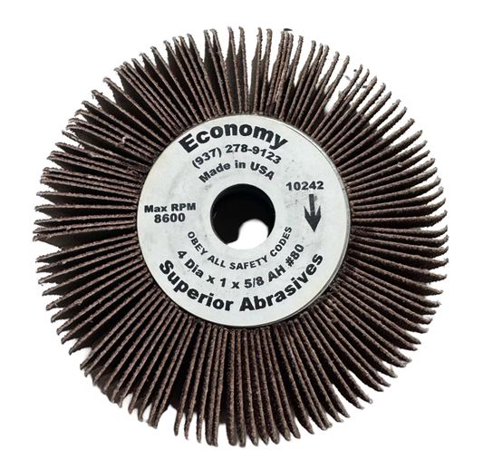 Superior Abrasives 4" x 1" x 5/8" Flap Wheel 80 Grit Aluminum Oxide 5 Pack