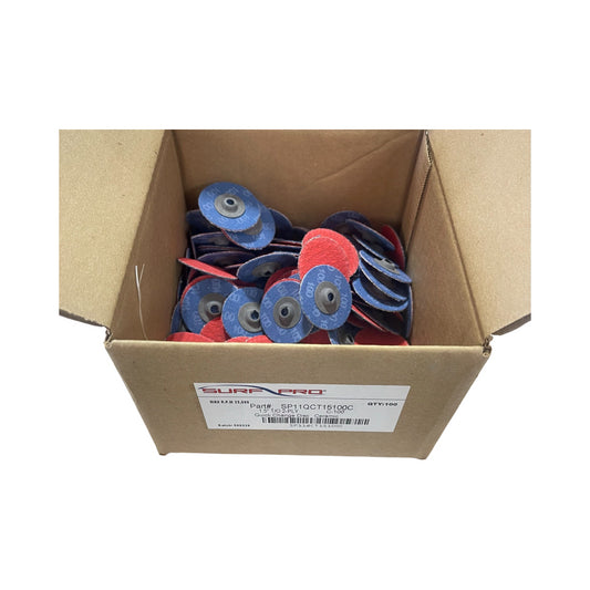 Surf-Pro 1-1/2" Quick Change Sanding Discs 2-Ply Ceramic Coated 100 Grit 100pk