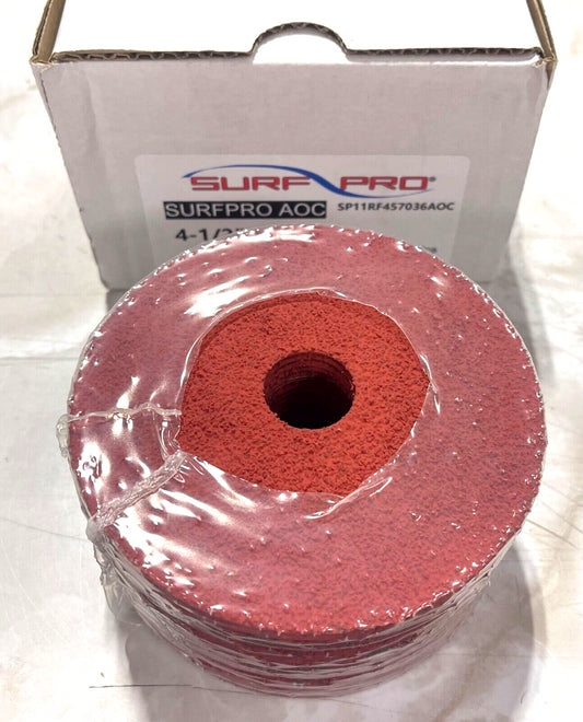 Surf-Pro 4-1/2" x 7/8" Fiber Sanding Discs 36 Grit Aluminum Oxide Ceramic 25pk