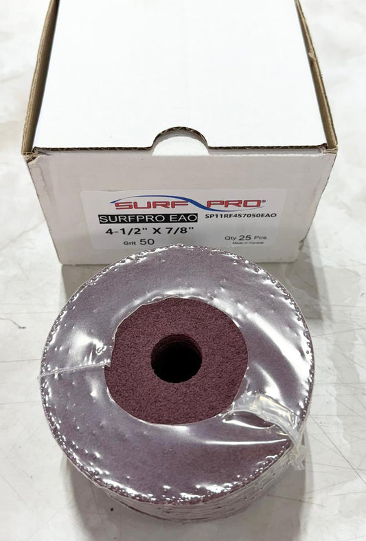 Surf-Pro 4-1/2" x 7/8" Resin Fiber Disc 50 Grit Aluminum Oxide 25 Pack