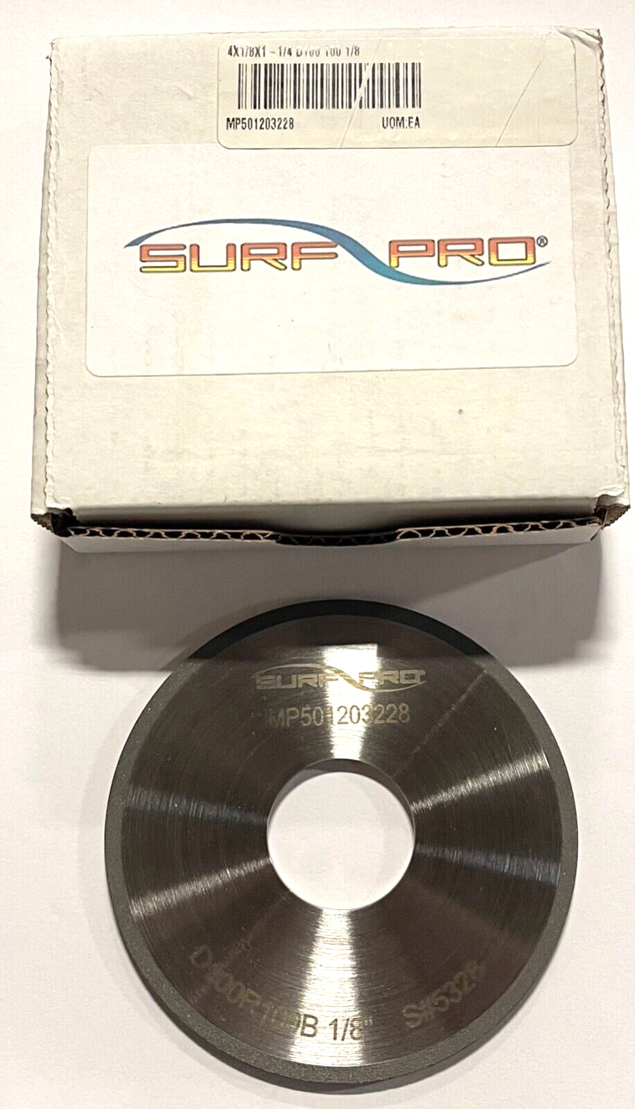Surf-Pro 4" X 1/8" X 1-1/4" Diamond Straight Wheel Type 1A1 100 Grit MP501203228