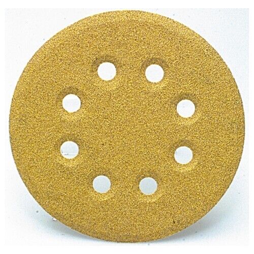 Surf-Pro 5" Hook & Loop Disc 8 Hole Gold Aluminum Oxide Discs 120 Grit 100pk